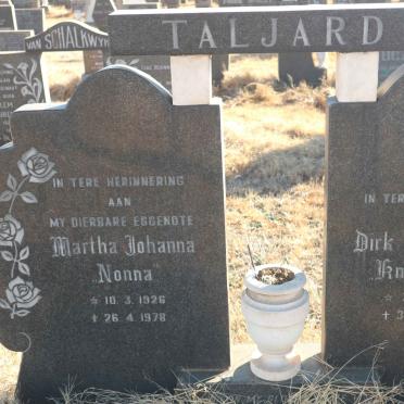 TALJARD Dirk Cornelius 1916-2001 &amp; Martha Johanna 1926-1978