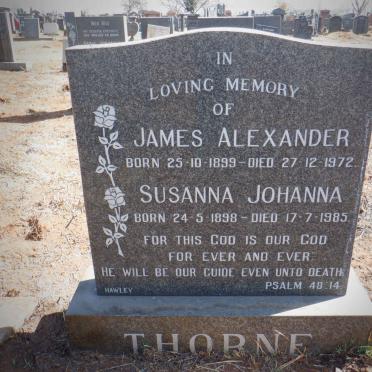 THORNE James Alexander 1899-1972 &amp; Susanna Johanna 1898-1985