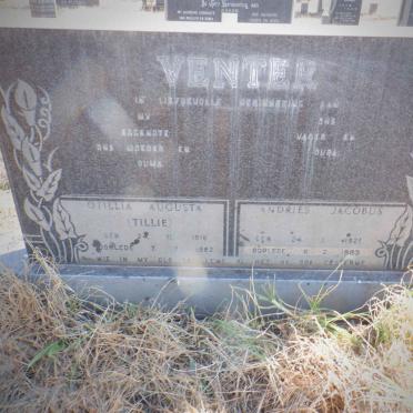 VENTER Andries Jacobus 1921-1983 &amp; Otillia Augusta 1916-1982
