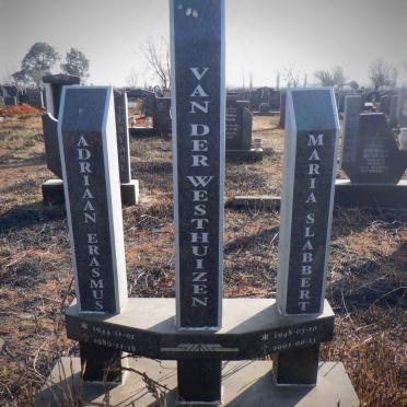 WESTHUIZEN Adriaan Erasmus, van der 1944-1989 &amp; Maria SLABBERT 1948-2002