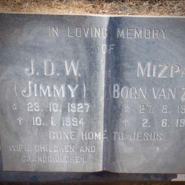 WOOD J.D.W. 1927-1994 &amp; Mizpa VAN ZIJL 1933-1995