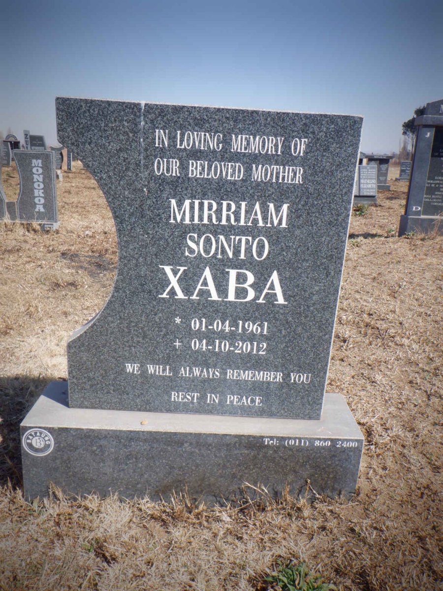 XABA Mirriam Sonto 1961-2012