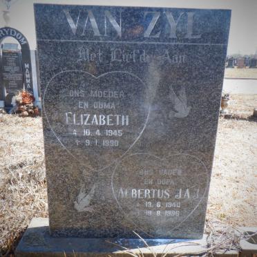 ZYL Albertus J.A.J., van 1940-1996 &amp; Elizabeth 1945-1990