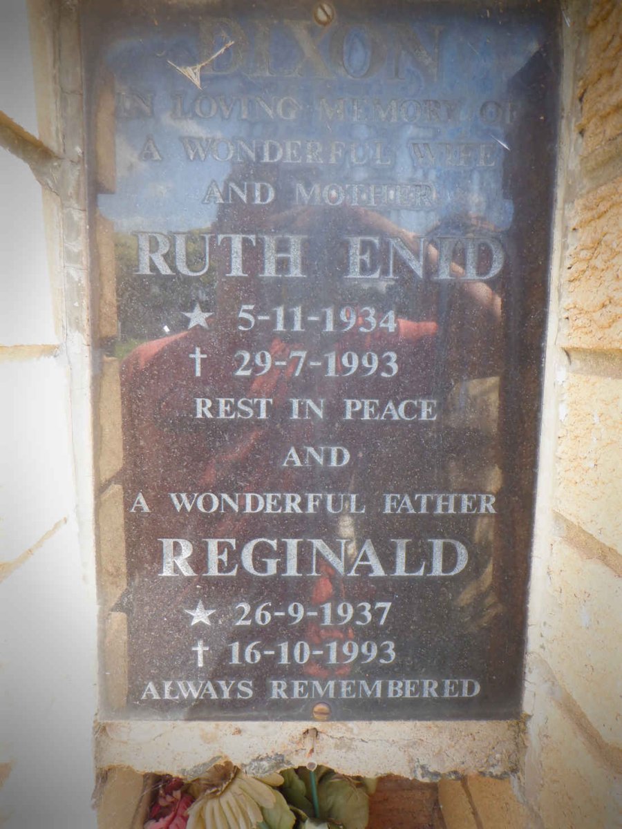 DIXON Reginald 1937-1993 &amp; Ruth Enid 1934-1993 