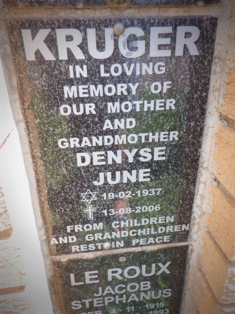 KRUGER Denyse June 1937-2006