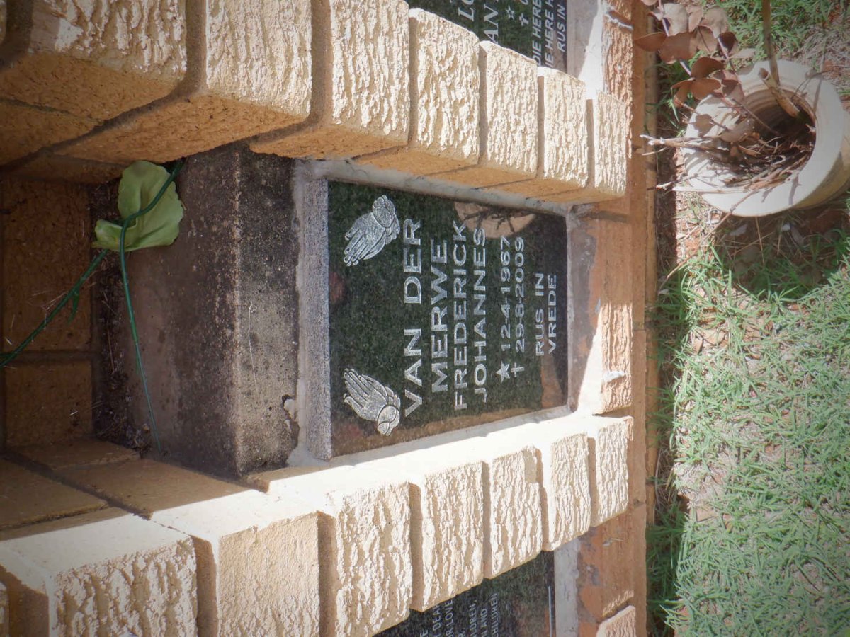MERWE Frederick Johannes, van der 1967-2009 