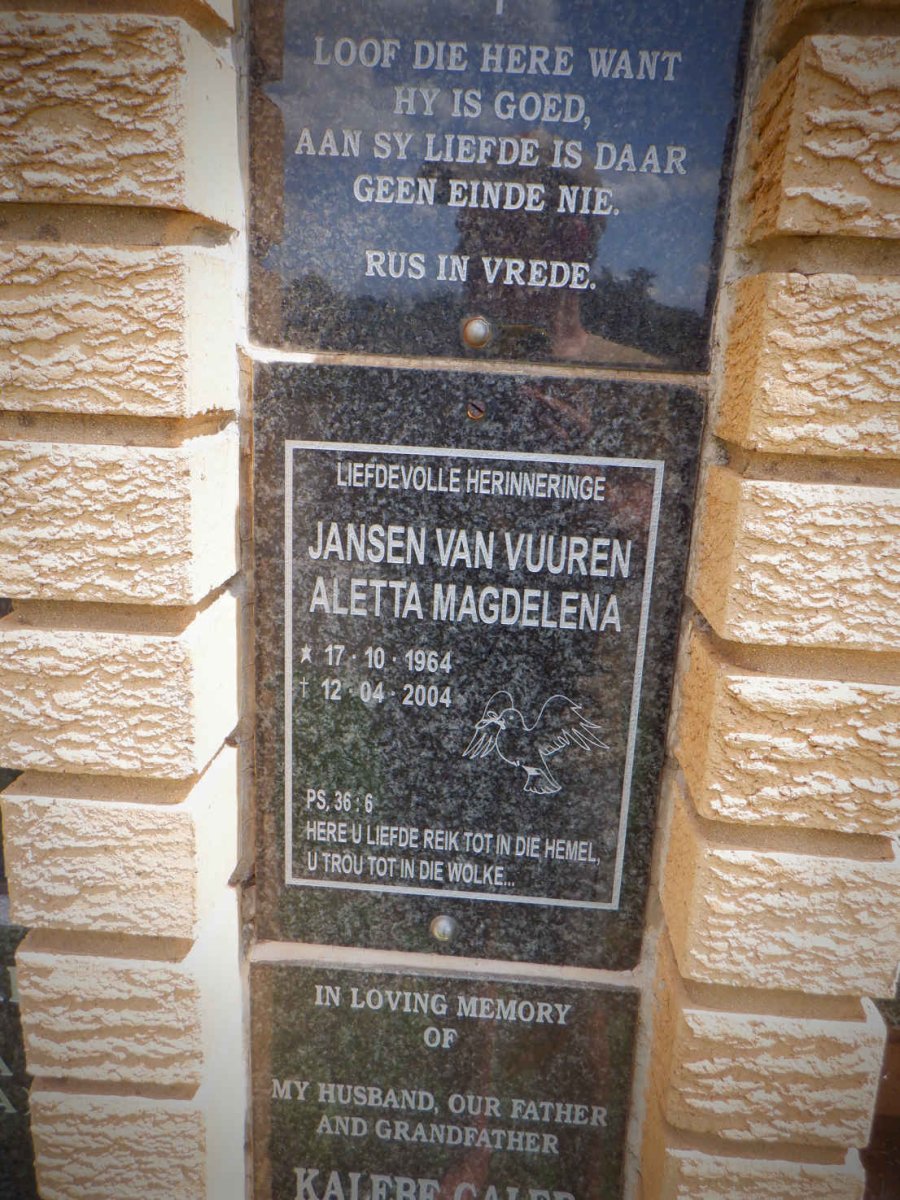 VUUREN Aletta Magdalena, Jansen van 1964-2004 