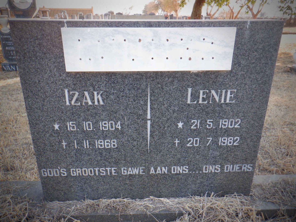 ? Izak 1904-1968 &amp; Lenie 1902-1982