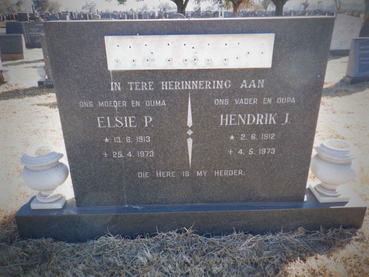 ? Hendrik J. 1912-1973 &amp; Elsie P. 1913-1973