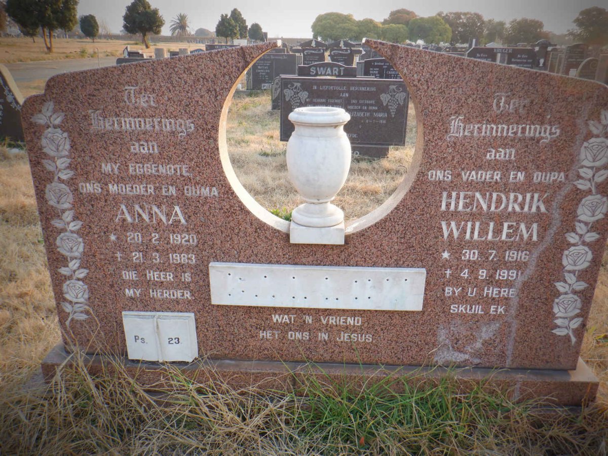 ? Hendrik Willem 1916-1991 &amp; Anna 1920-1983
