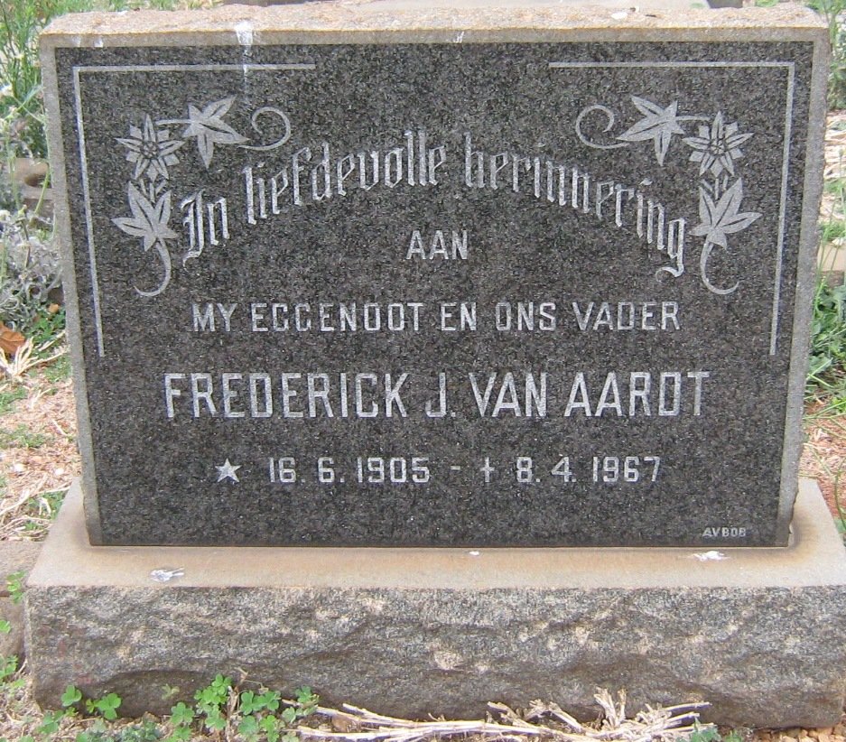 AARDT Frederick J., van 1905-1967