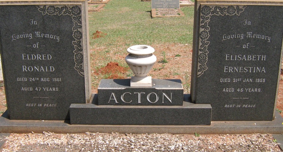 ACTON Eldred Ronald -1961 &amp; Elisabeth Ernestina -1959