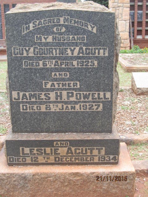 ACUTT Guy Courtney -1925 :: POWELL James H. -1927 :: ACUTT Leslie -1934