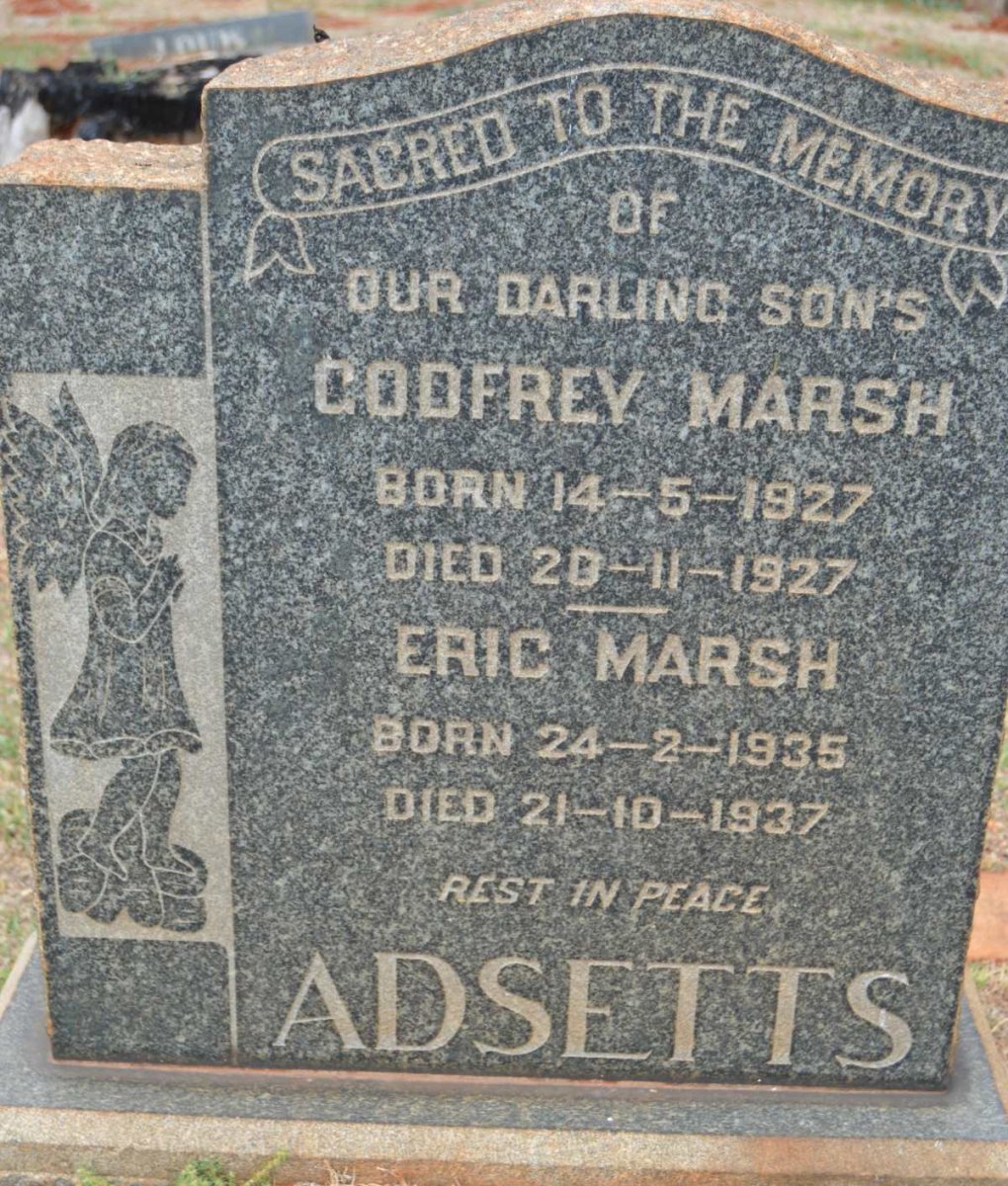 ADSETTS Godfrey Marsh 1927-1927 :: ADSETTS Eric Marsh 1935-1937