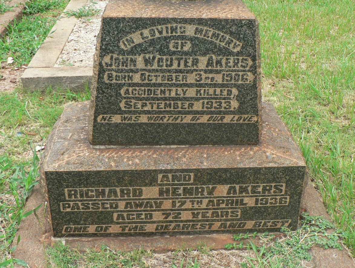 AKERS Richard Henry -1936 :: AKERS John Wouter 1906-1933
