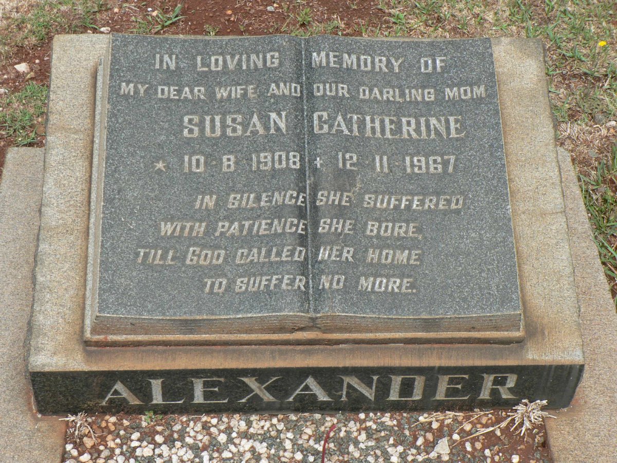 ALEXANDER Susan Catherine 1908-1967