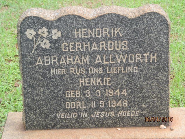 ALLWORTH Hendrik Gerhardus Abraham 1944-1946