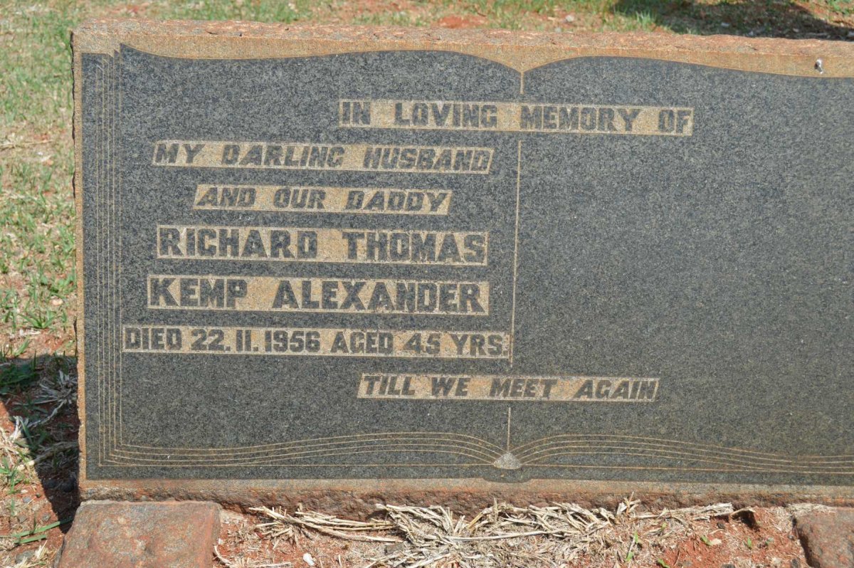 ALEXANDER Richard Thomas Kemp -1956