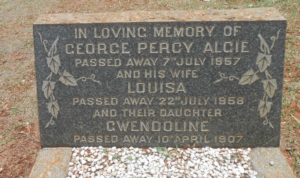 ALGIE George Percy -1957 &amp; Louisa -1958 :: ALGIE Gwendoline -1907