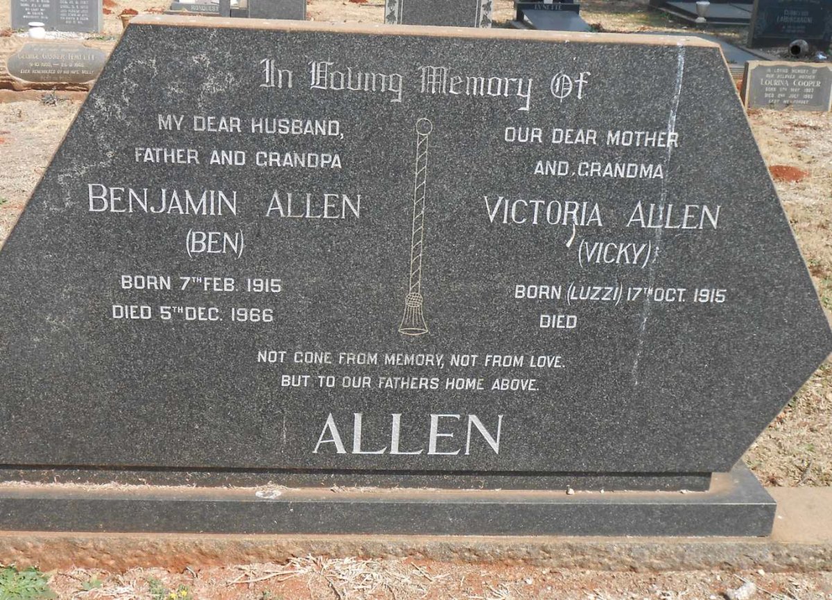 ALLEN Benjamin 1915-1966 &amp; Victoria LUZZI 1915-