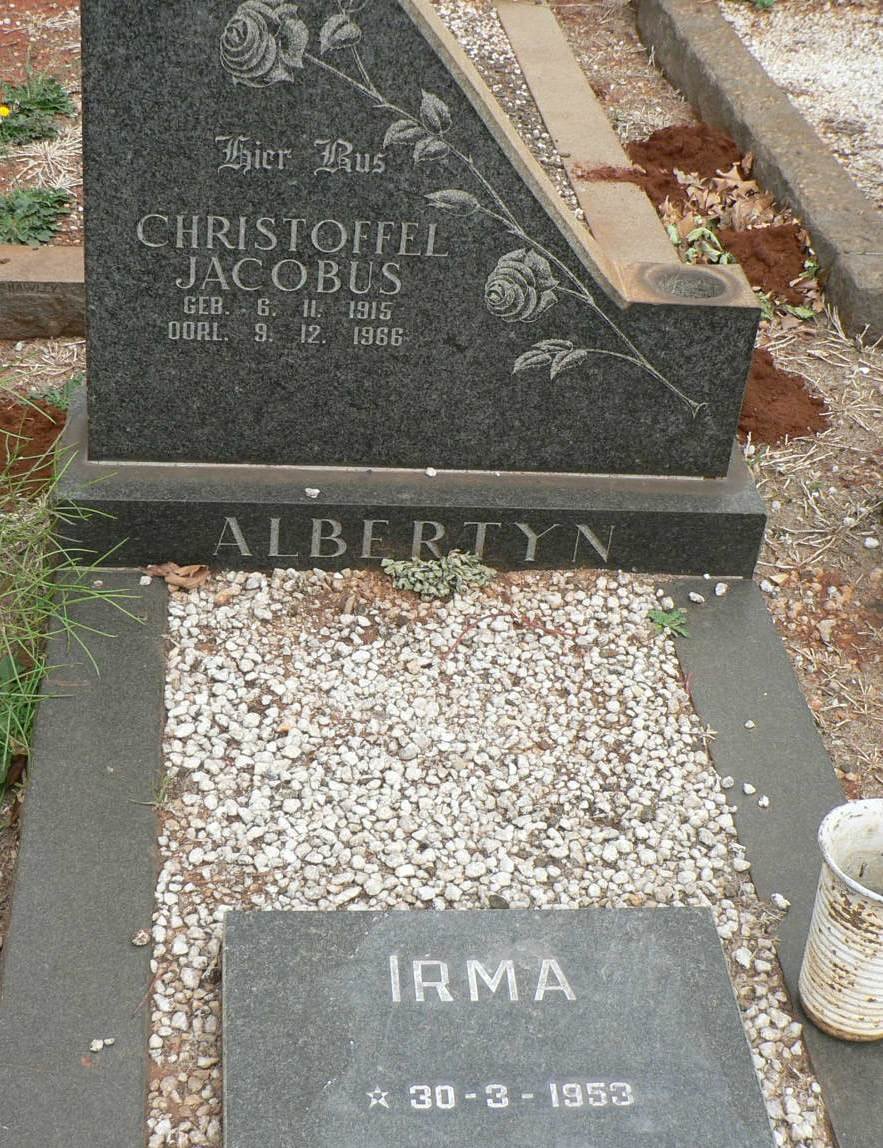 ALBERTYN Christoffel Jacobus 1915-1966 :: ALBERTYN Irma 1953-1977 _1
