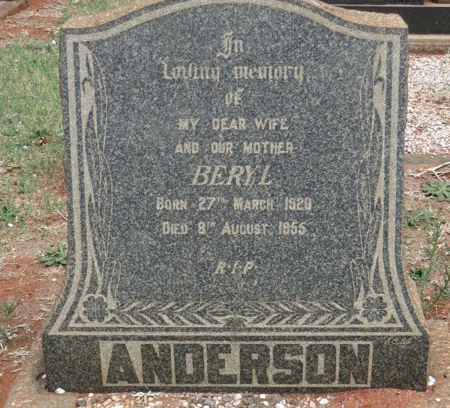 ANDERSON Beryl 1920-1955