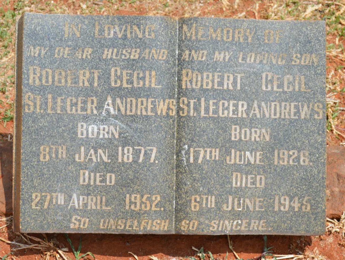 ANDREWS Robert Cecil St. Leger 1877-1952 :: ANDREWS Robert Cecil St. Leger 1926-1945