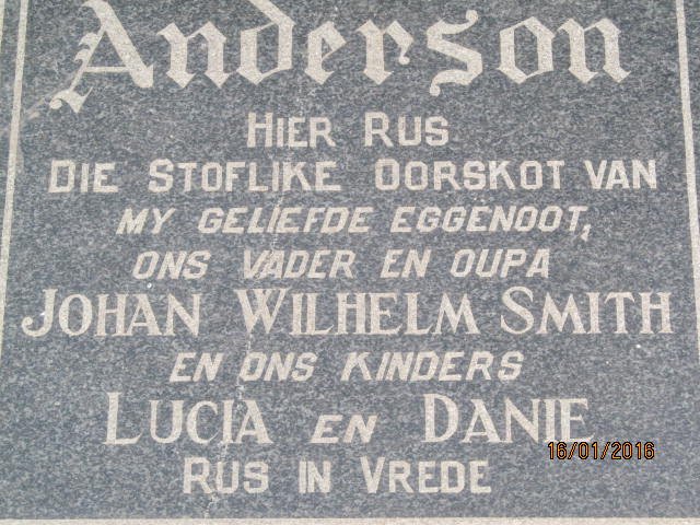 ANDERSON Johan Wilhelm Smith :: ANDERSON Lucia :: ANDERSON Danie