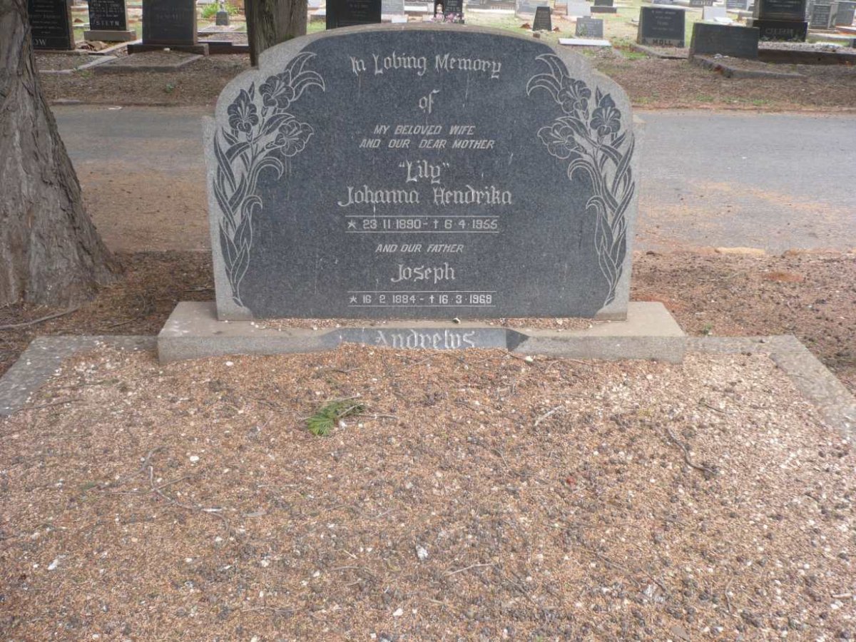 ANDREWS Joseph 1884-1969 &amp; Johanna Hendrika 1890-1955