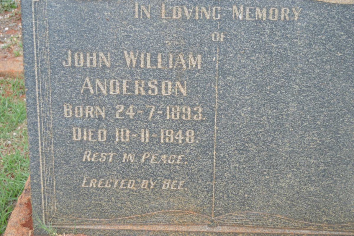 ANDERSON John William 1893-1948