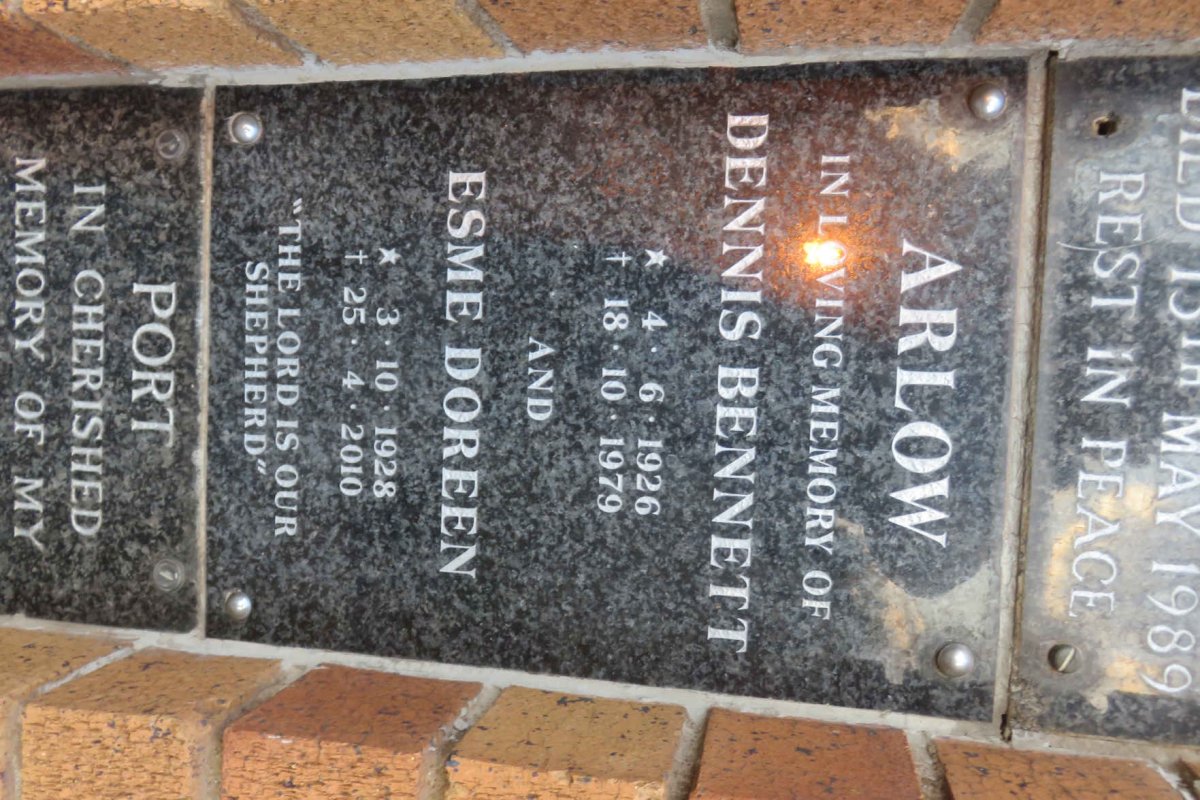 ARLOW Dennis Bennett 1926-1979 &amp; Esme Doreen 1928-2010