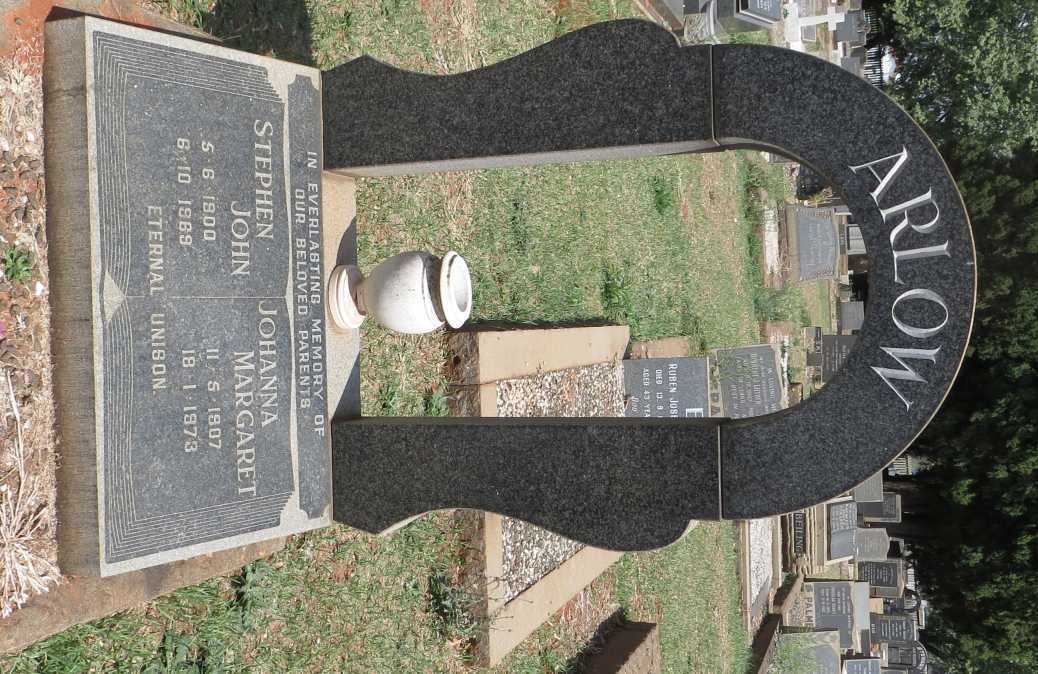 ARLOW Stephen John 1900-1969 &amp; Johanna Margaret 1907-1973