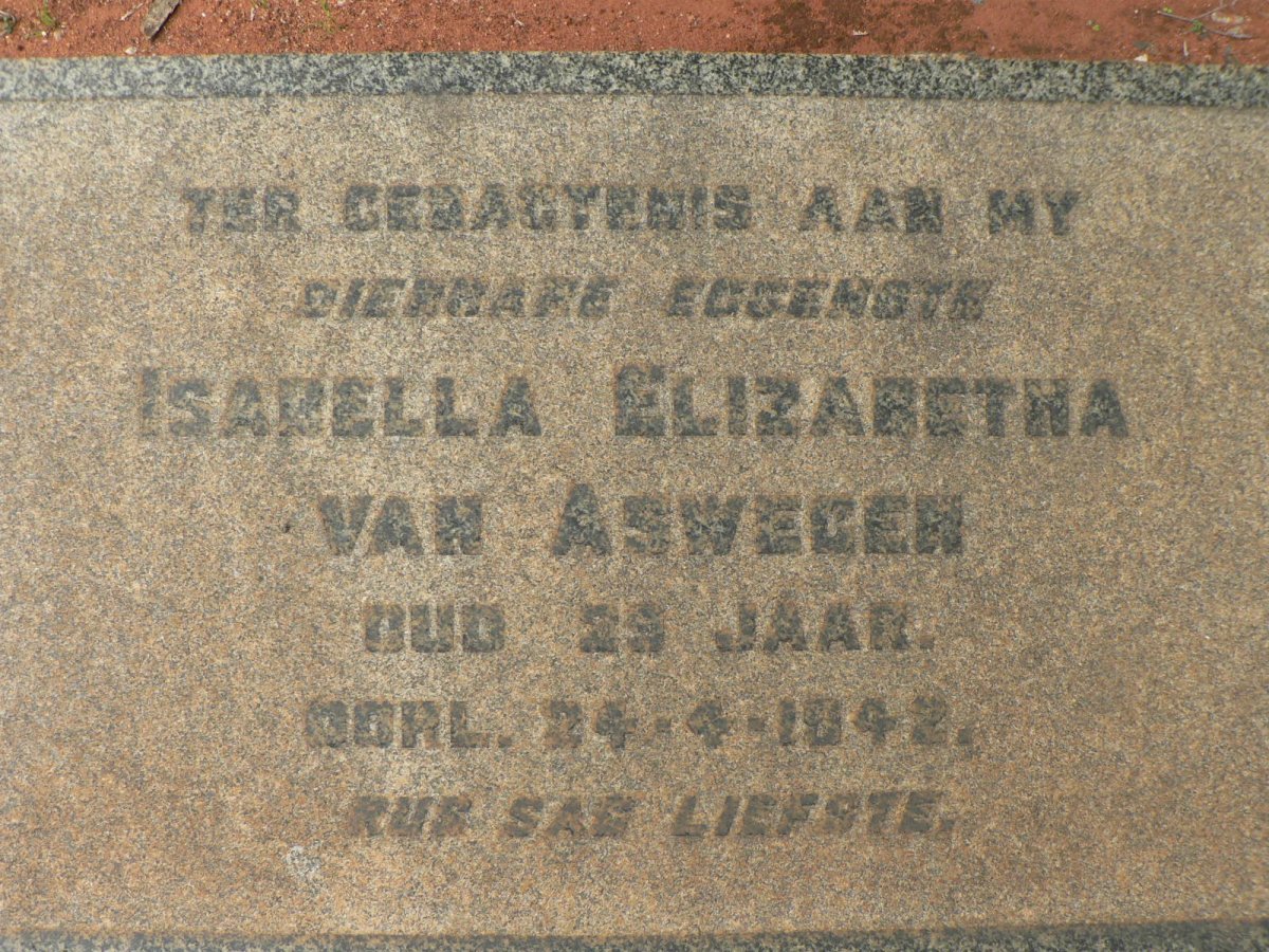 ASWEGEN Isabella Elizabetha, van -1942