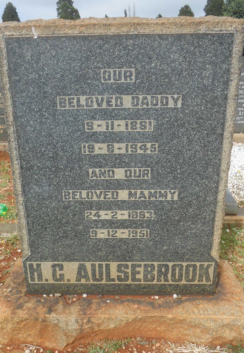 AULSEBROOK H.G. 1881-1945 &amp; ? 1883-1951