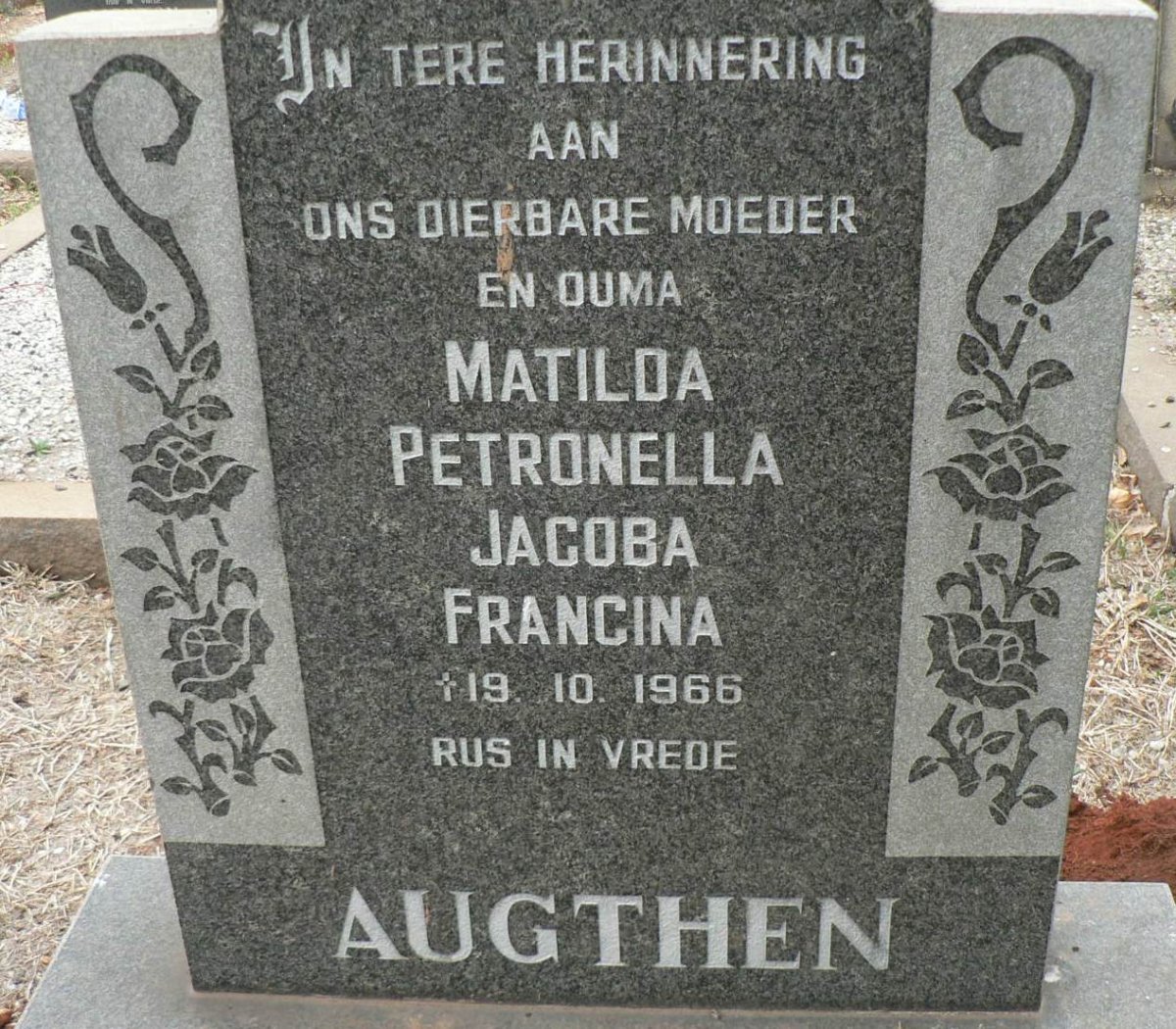 AUGTHEN Matilda Petronella Jacoba Francina -1966