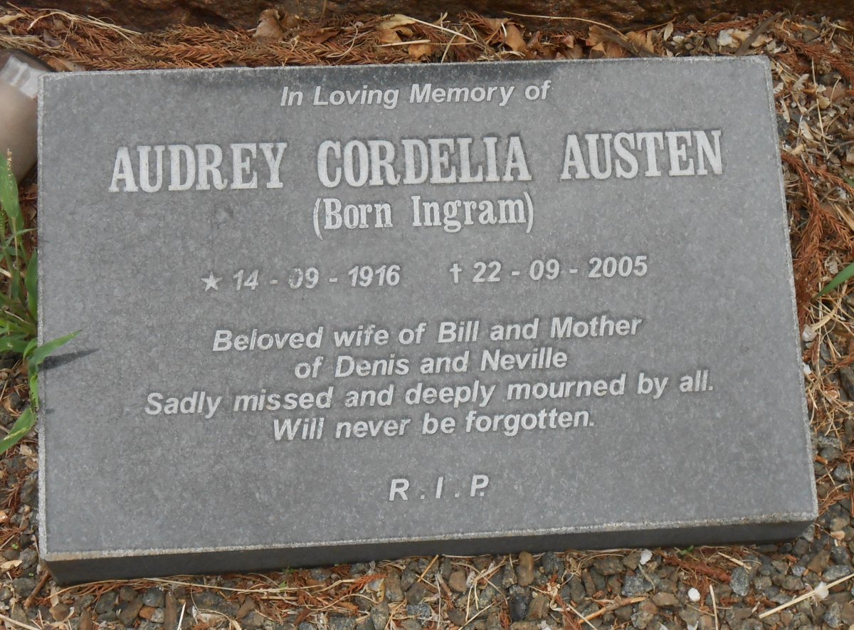 AUSTEN Audrey Cordelia nee INGRAM 1916-2005