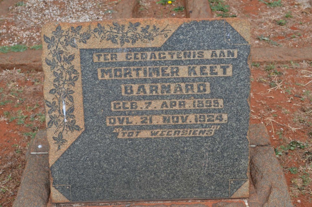 BARNARD Mortimer Keet 1895-1924