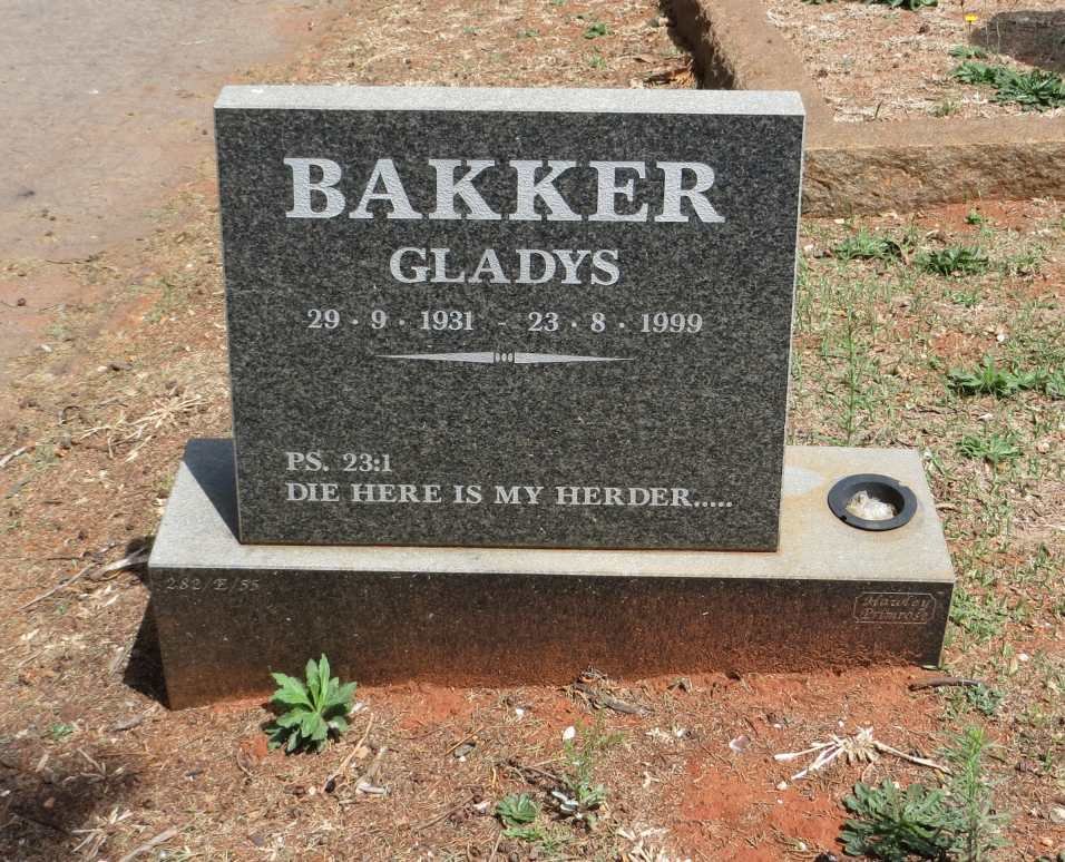 BAKKER Gladys 1931-1999