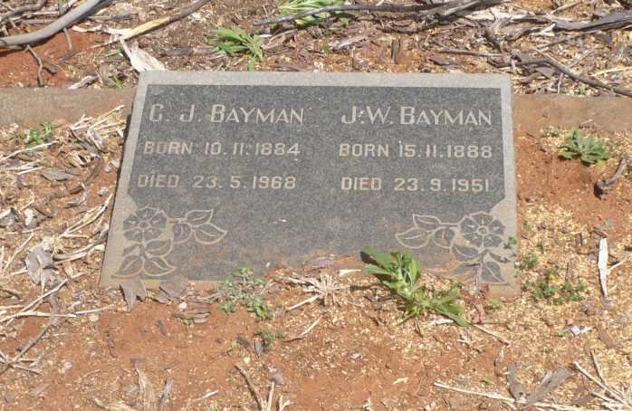 BAYMAN C.J. 1884-1968 :: BAYMAN J.W. 1888-1951