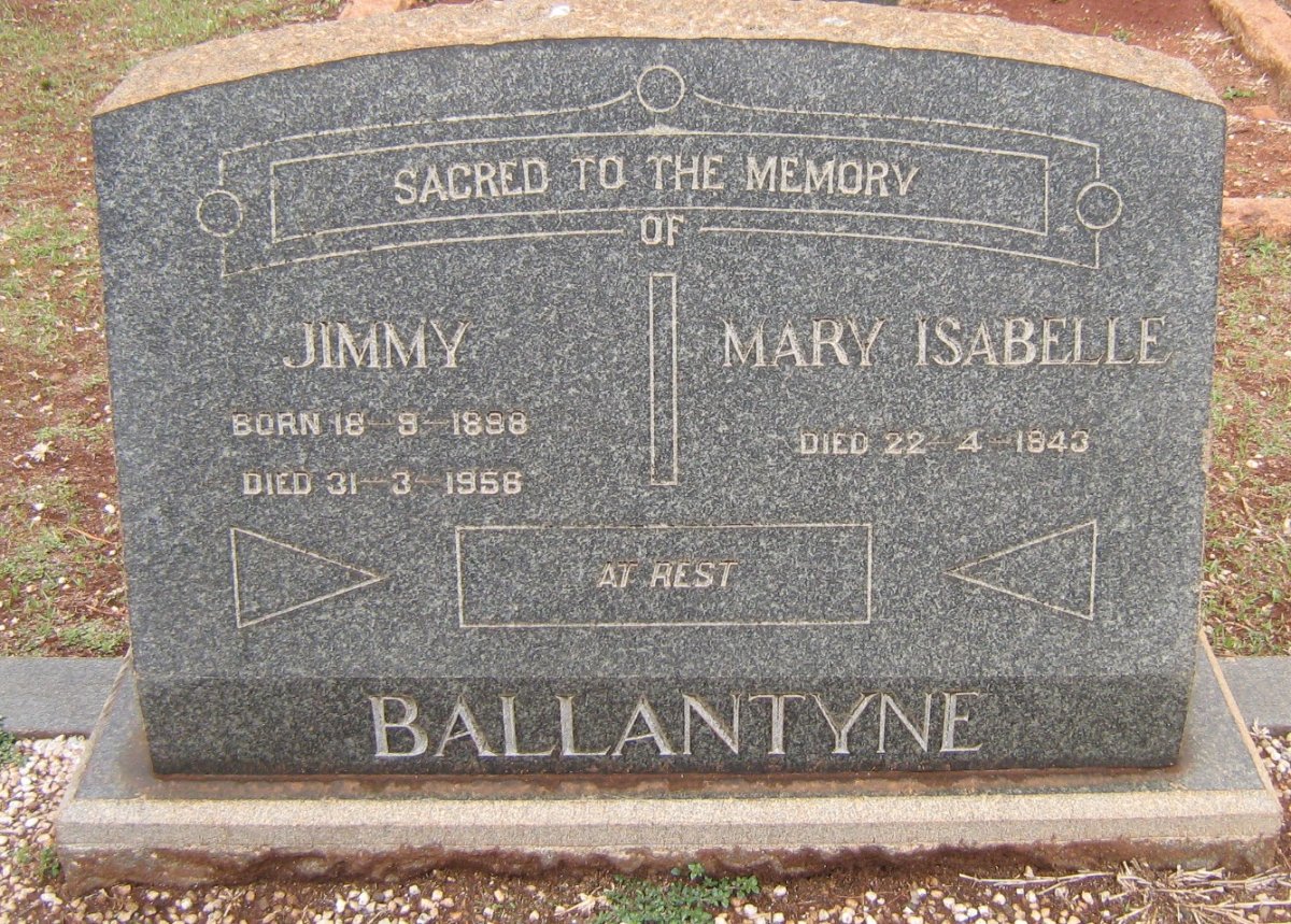 BALLANTYNE Jimmy 1898-1956 &amp; Mary Isabelle -1943