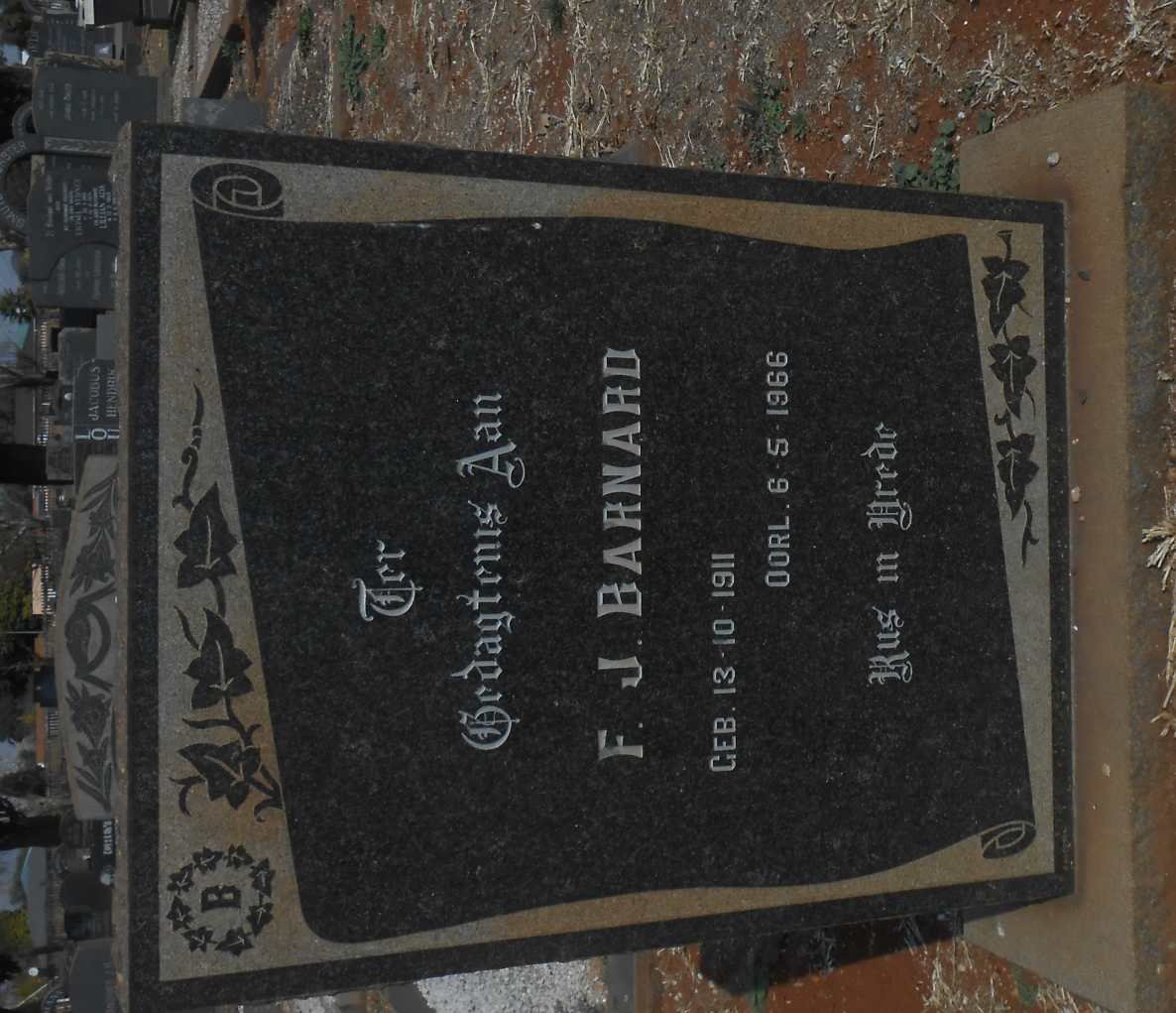 BARNARD F.J. 1911-1966