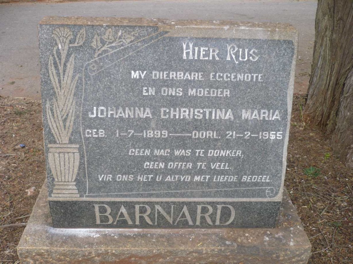 BARNARD Johanna Christina Maria 1899-1955
