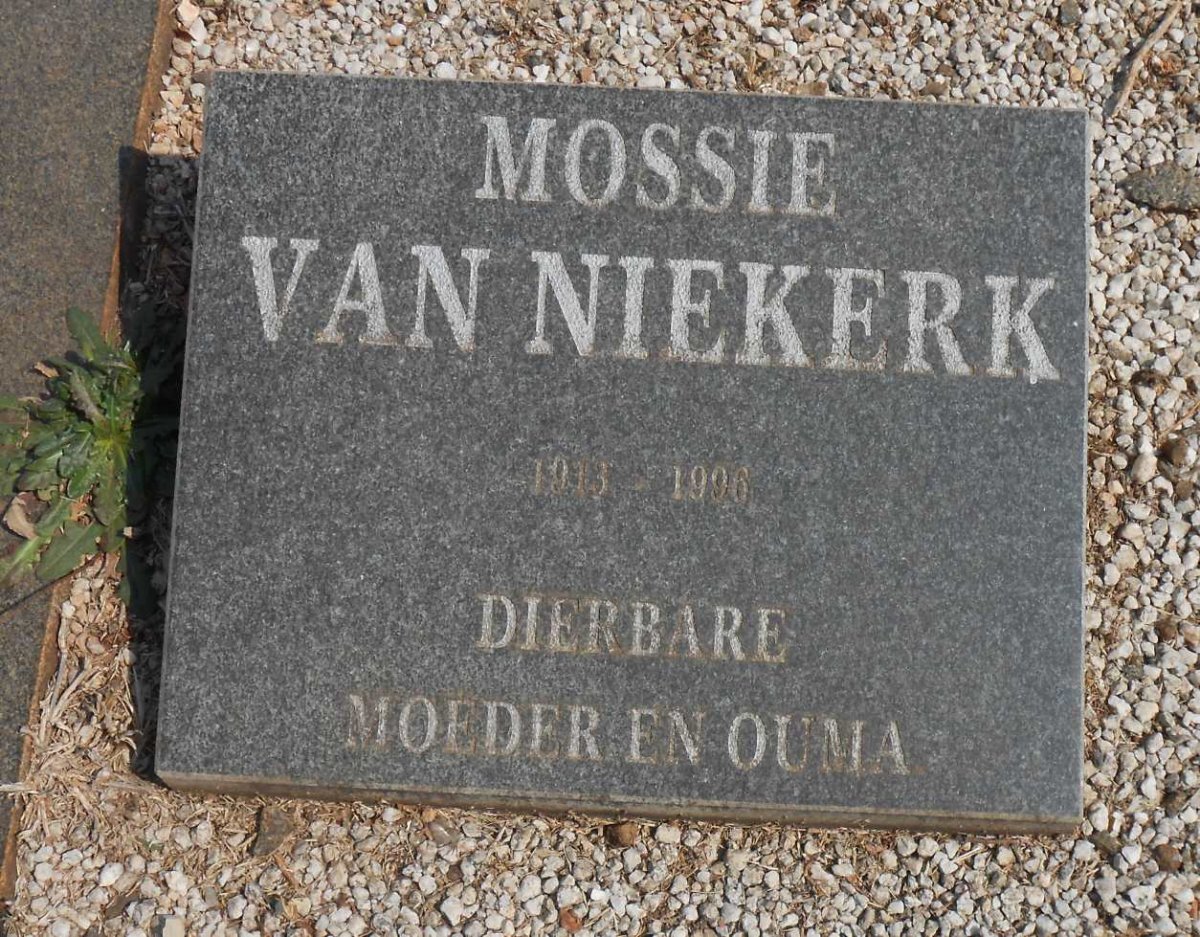 NIEKERK Mossie, van 1913-1995
