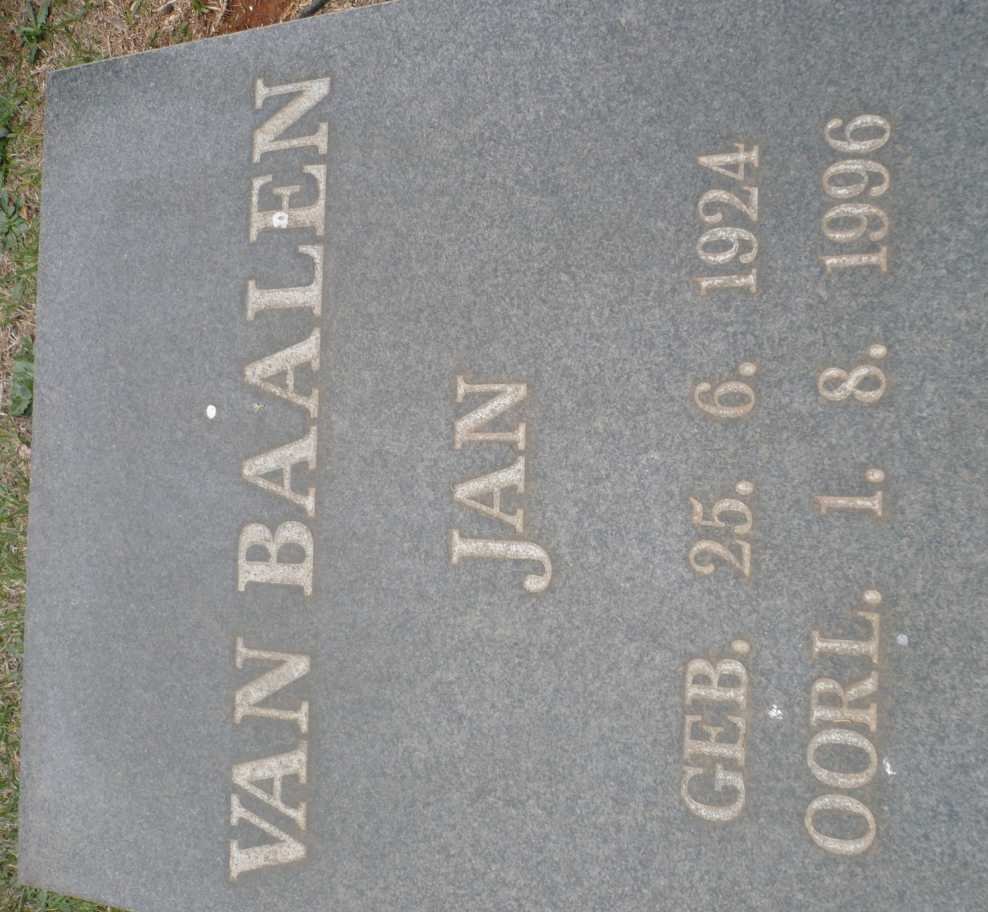 BAALEN Jan, van 1924-1996
