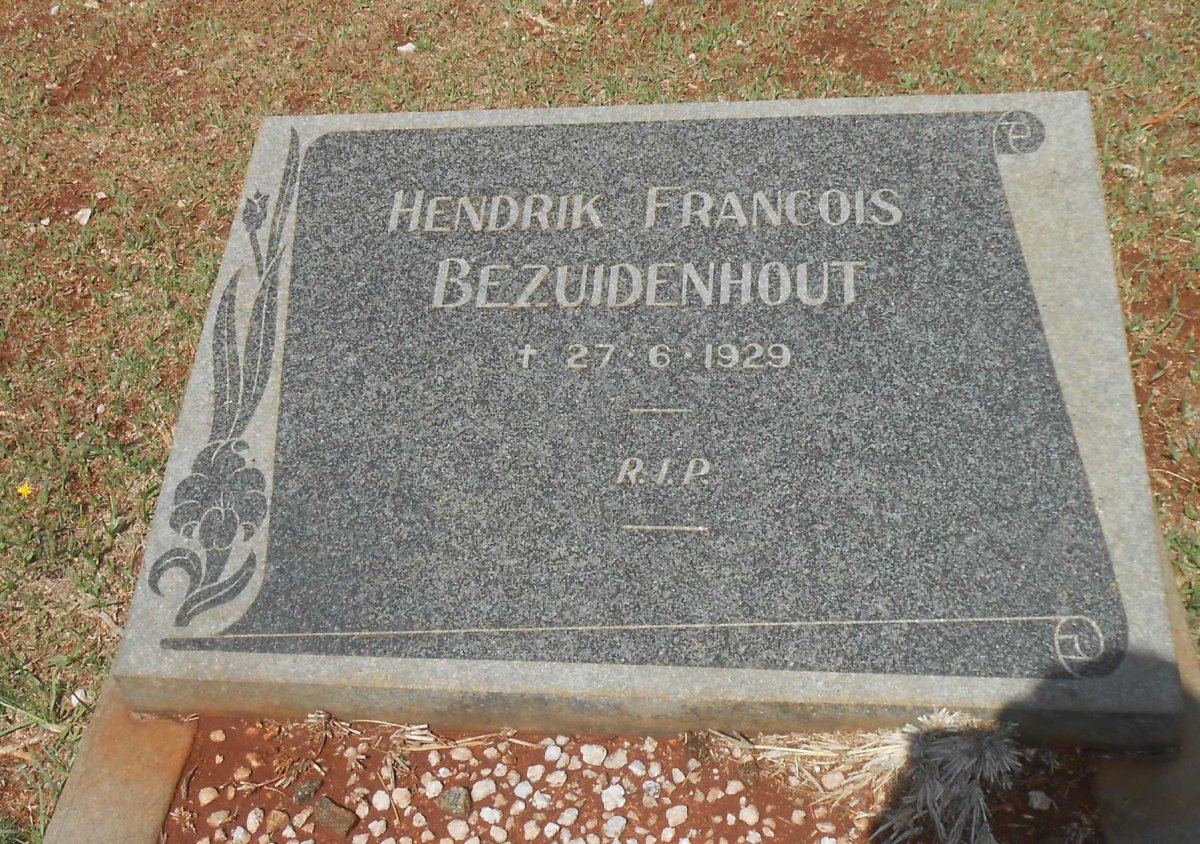 BEZUIDENHOUT Hendrik Francois -1929