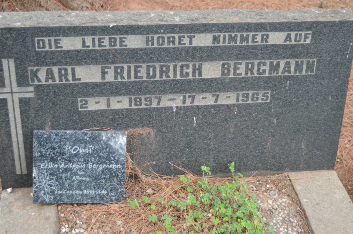 BERGMANN Karl Friedrich 1897-1965 &amp; Erika Antonia nee ALLIMANN 1906-1994
