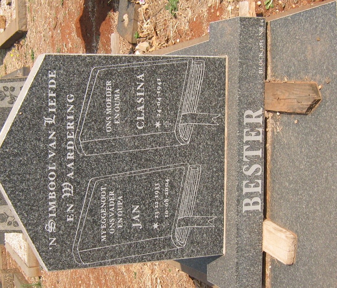 BESTER Jan 1933-2004 &amp; Clasina 1941-