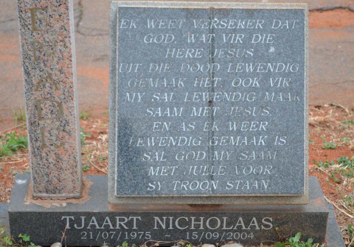 BENADE Tjaart Nicholaas 1975-2004