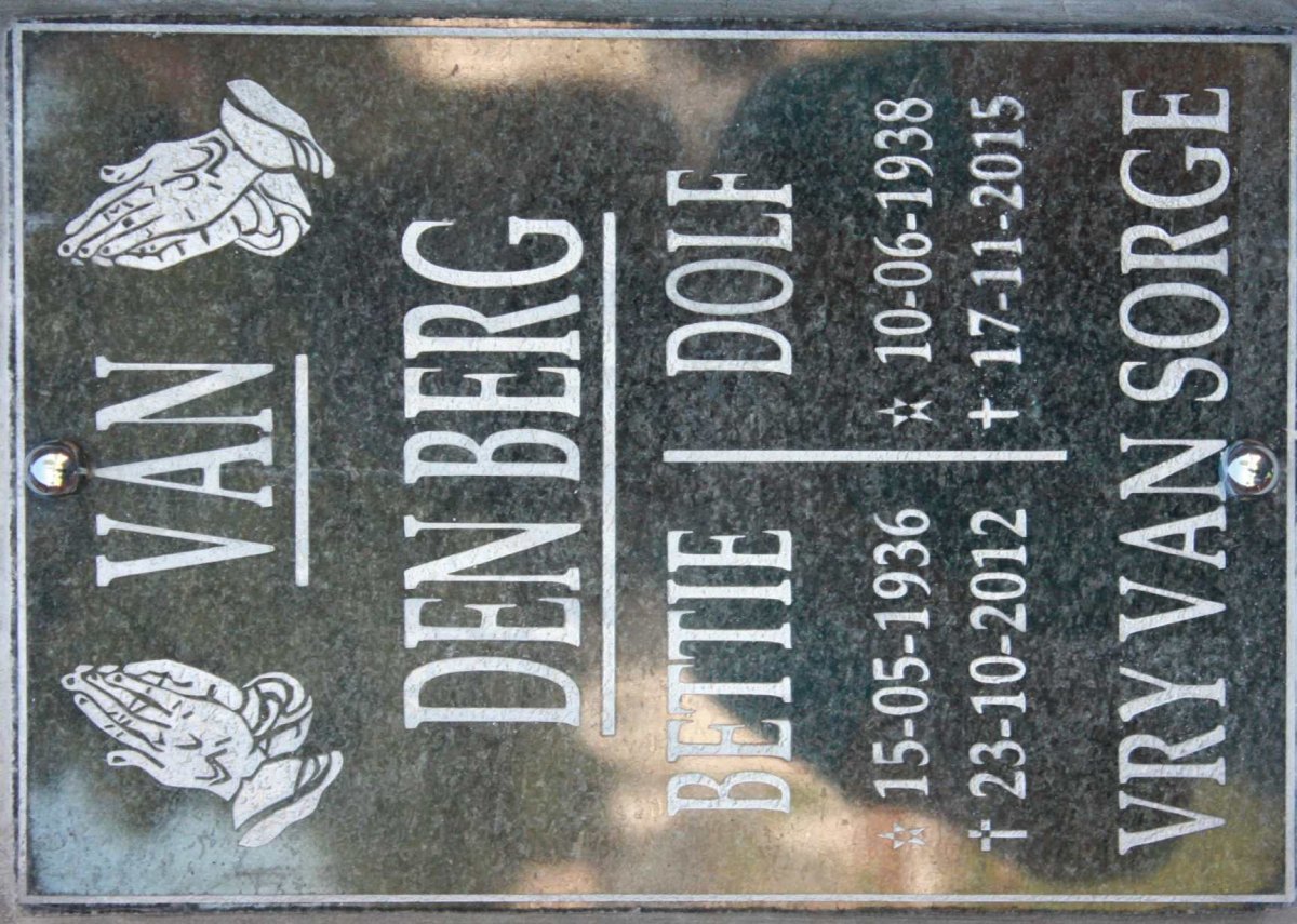 BERG Dolf, van den 1938-2015 &amp; Bettie 1936-2012