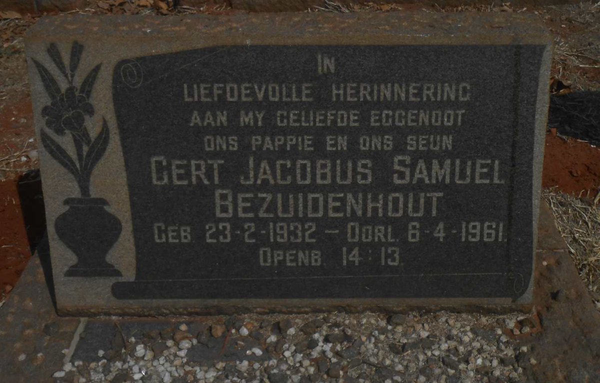 BEZUIDENHOUT Gert Jacobus Samuel 1932-1961